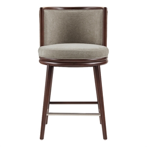 Evalyn Modern Wood Upholstered Counter Stool in Dove