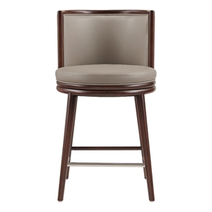 Evalyn Modern Wood Upholstered Counter Stool in Taupe