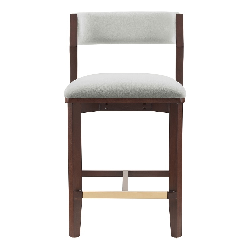 Patricia Modern Wood Upholstered Counter Stool in White Glacier