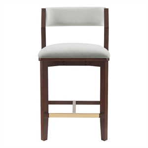 Patricia Modern Wood Upholstered Counter Stool in White Glacier