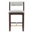 Patricia Modern Wood Upholstered Counter Stool in White Glacier