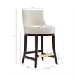 Lucia Modern Wood Chenille Counter Stool in Natural - Set of 2