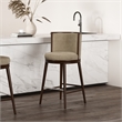 Evalyn Modern Wood Upholstered Barstool in Natural