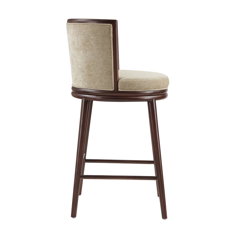 Evalyn Modern Wood Upholstered Barstool in Natural