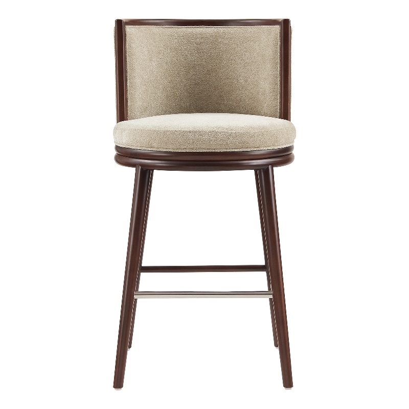 Evalyn Modern Wood Upholstered Barstool in Natural