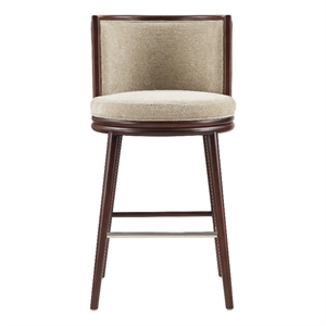 Evalyn Modern Wood Upholstered Barstool in Natural