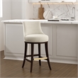 Lucia Modern Wood Upholstered Chenille Barstool in Natural