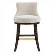 Lucia Modern Wood Chenille Counter Stool in Natural