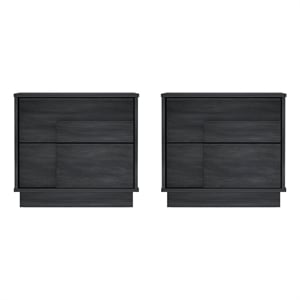 Horizon Modern 22&quot Nightstand in Charcoal Gray (2-Drawer) - Set of 2
