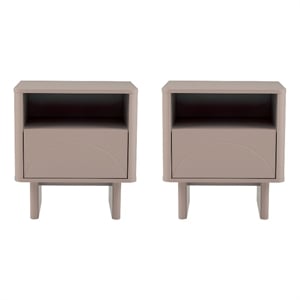 Ella Modern 20&quot Nightstand in Mocha (1-Drawer) - Set of 2