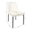Loft Contemporary Vegan Leather Metal Side Chair in Ivory - Set of 2
