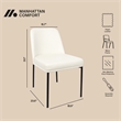 Loft Contemporary Vegan Leather Metal Side Chair in Ivory - Set of 2