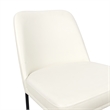 Loft Contemporary Vegan Leather Metal Side Chair in Ivory - Set of 2