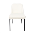 Loft Contemporary Vegan Leather Metal Side Chair in Ivory - Set of 2
