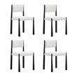 Lennor Mid-Century Modern Boucle Metal Side Chair in Cream - Set of 2