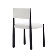 Lennor Mid-Century Modern Boucle Metal Side Chair in Cream - Set of 2
