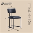 Juno Contemporary Modern Vegan Leather Metal Side Chair in Black - Set of 2