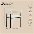 Onda Contemporary Vegan Leather Metal Dining Chair in Ivory