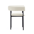 Onda Contemporary Vegan Leather Metal Dining Chair in Ivory