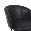 Looma Contemporary Modern Vegan Leather Metal Side Chair in Black - Set of 2