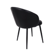 Looma Contemporary Modern Vegan Leather Metal Side Chair in Black - Set of 2