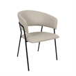 Slate Contemporary Modern Vegan Leather Metal Armchair in Stone Gray - Set of 2