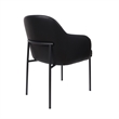 Loft Contemporary Vegan Leather Metal Armchair in Black - Set of 2