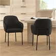 Loft Contemporary Vegan Leather Metal Armchair in Black - Set of 2