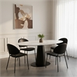 Haven Contemporary Modern Vegan Leather Metal Side Chair in Black - Set of 4