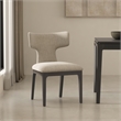Eloria Mid-Century Modern Chenille Wood Side Chair in Taupe - Set of 2