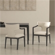 Eloria Mid-Century Modern Chenille Solid Wood Armchair in Cream