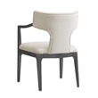 Eloria Mid-Century Modern Chenille Solid Wood Armchair in Cream