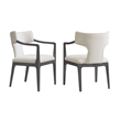 Eloria Mid-Century Modern Chenille Solid Wood Armchair in Cream