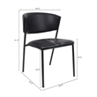 Drift Contemporary Modern Vegan Leather Metal Side Chair in Black - Set of 4