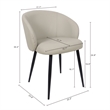 Looma Vegan Leather Metal Side Chair in Stone Gray - Set of 2
