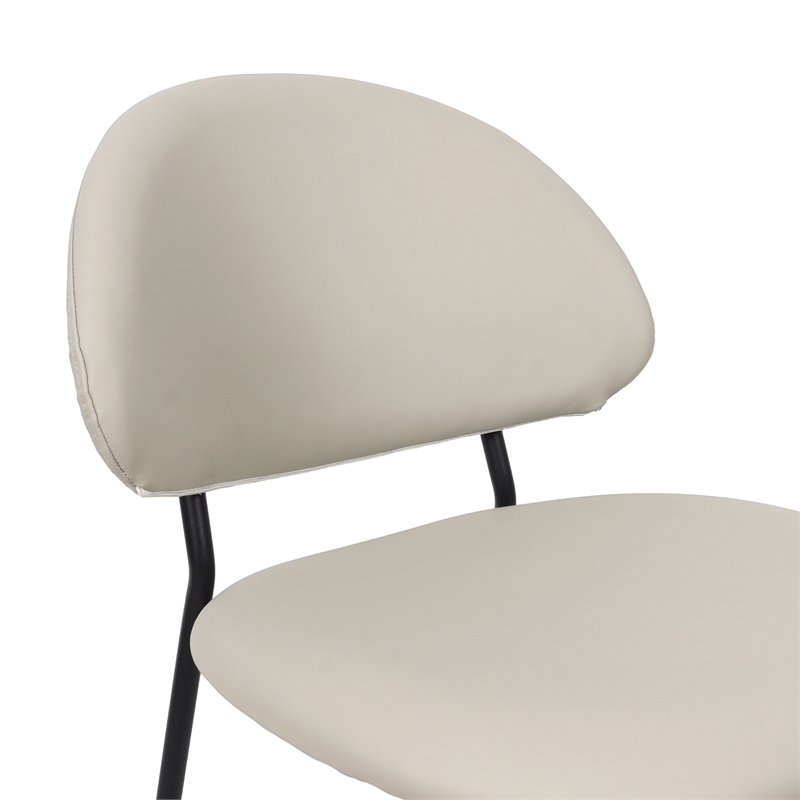 Haven Vegan Leather Metal Side Chair in Stone Gray - Set of 4