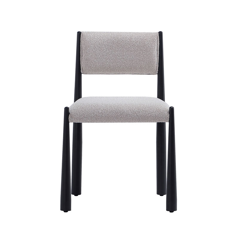 Lennor Mid-Century Modern Boucle Metal Side Chair in Champagne - Set of 2