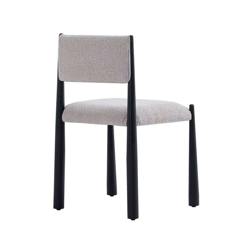 Lennor Mid-Century Modern Boucle Metal Side Chair in Champagne - Set of 2
