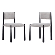 Lennor Mid-Century Modern Boucle Metal Side Chair in Champagne - Set of 2