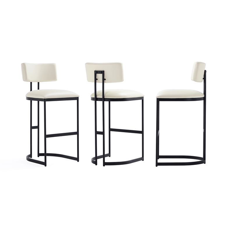 Juno Contemporary Modern Metal Barstool in Ivory