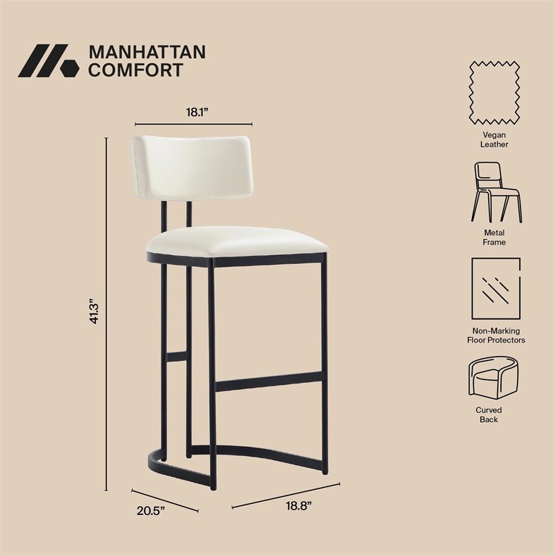 Juno Contemporary Modern Metal Barstool in Ivory