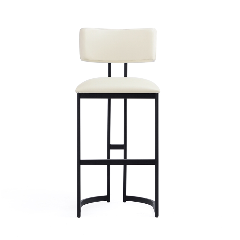 Juno Contemporary Modern Metal Barstool in Ivory