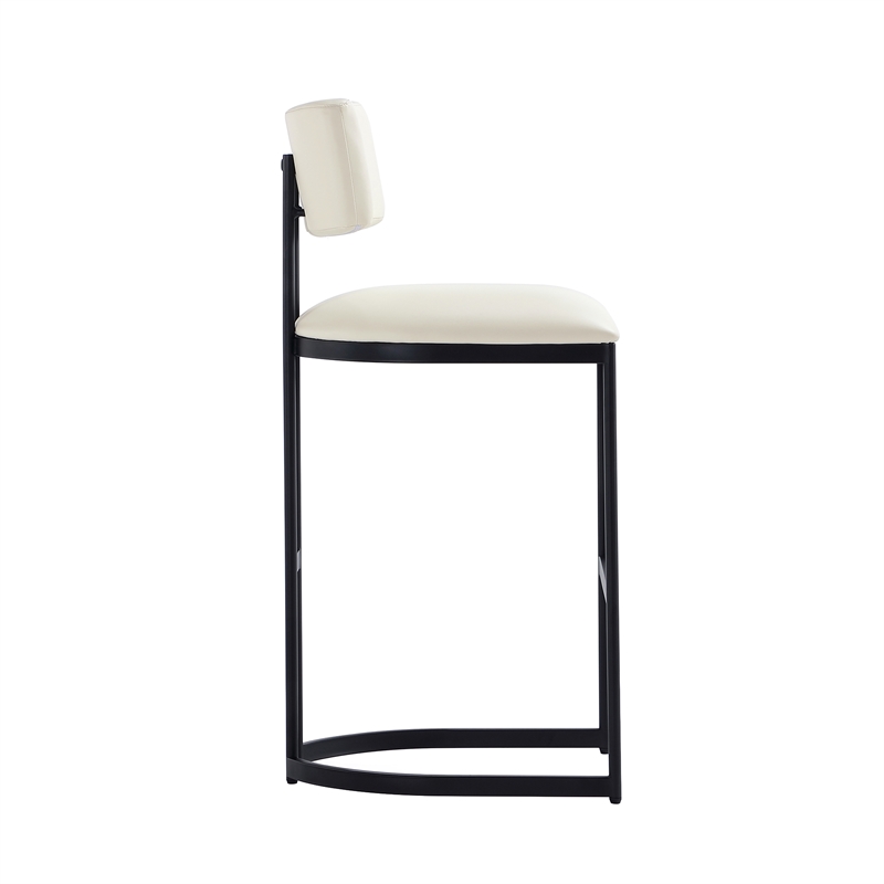 Juno Contemporary Modern Metal Barstool in Ivory