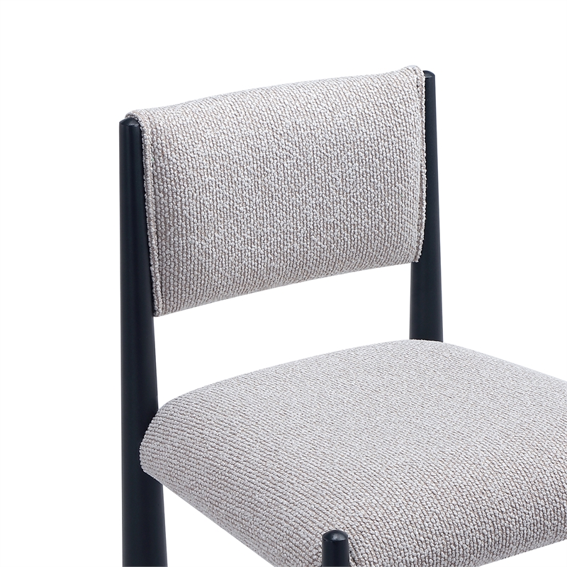 Lennor Mid-Century Modern Boucle Metal Counter Stool in Champagne