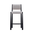 Lennor Mid-Century Modern Boucle Metal Counter Stool in Champagne