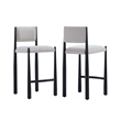 Lennor Mid-Century Modern Boucle Metal Counter Stool in Champagne