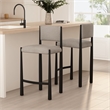 Lennor Mid-Century Modern Boucle Metal Counter Stool in Champagne