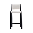Lennor Mid-Century Modern Boucle Metal Counter Stool in Cream