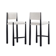 Lennor Mid-Century Modern Boucle Metal Counter Stool in Cream