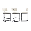 Juno Contemporary Modern Vegan Leather Metal Counter Stool in Ivory